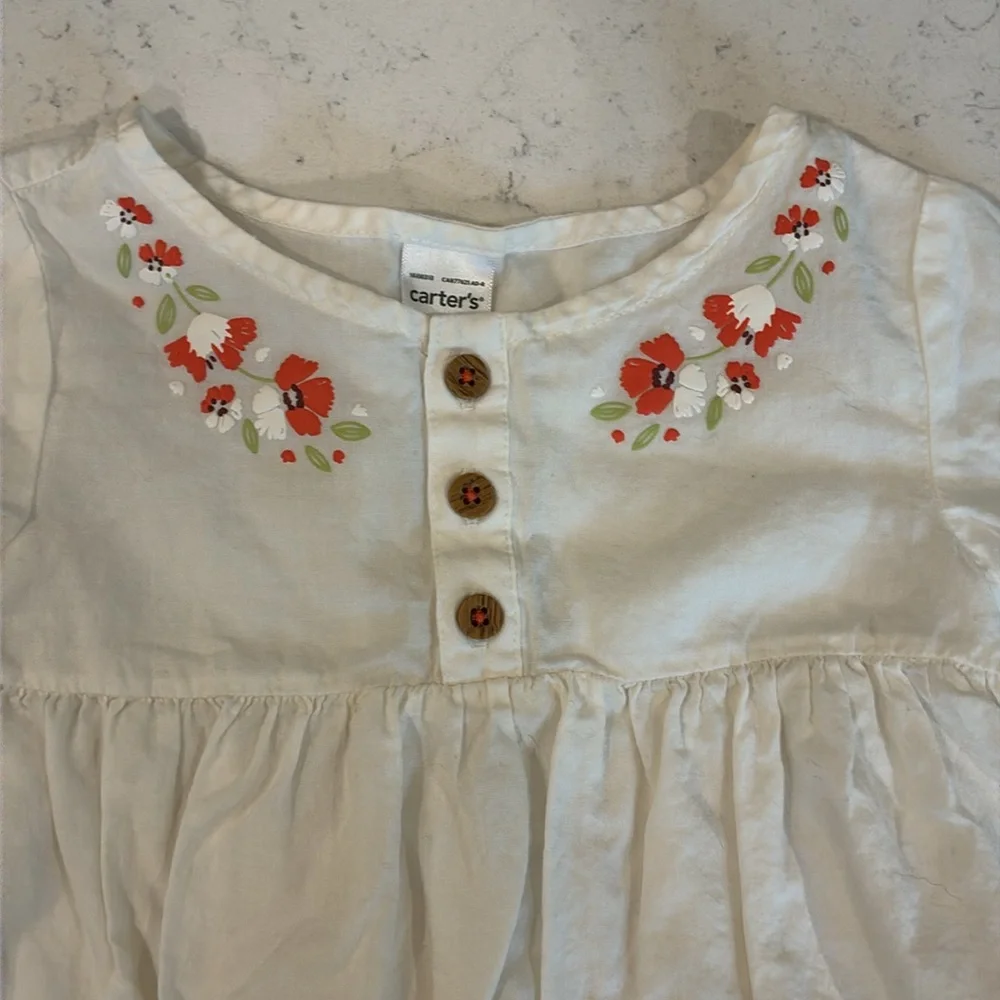 Carters green & white polka dot one piece bath suit with cover up. Size 9M